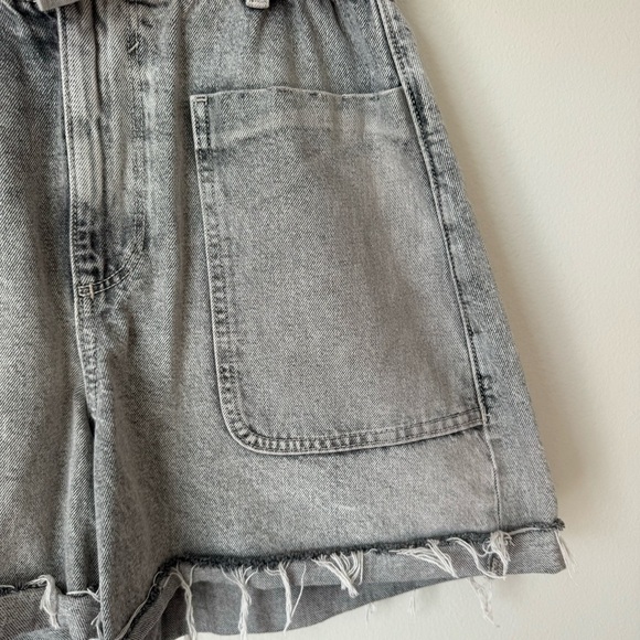 ZARA Paperbag High Waist Denim Shorts - Size 6 - Picture 10 of 14